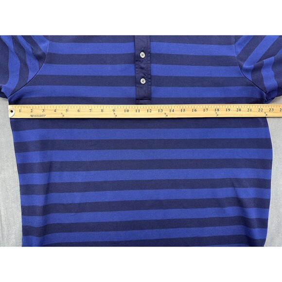 Greyson Men's XL Blue Big Stripe Short Sleeve Golf Polo Shirt Pima Cotton - Picture 7 of 7
